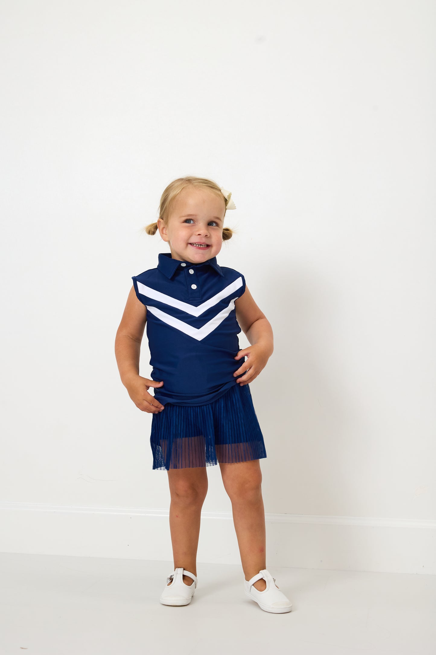 Navy Pleated Skort - Girls