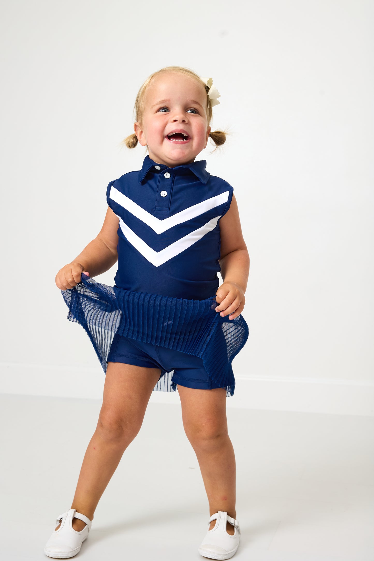 Navy Pleated Skort - Girls